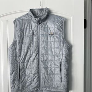 Sun Mountain Lightweight Silver Puffer Vest for Men Sz L